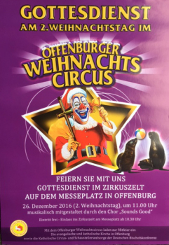 Plakat Weihnachtsgottesdienst Offenburger Weihnachtscircus 2016
